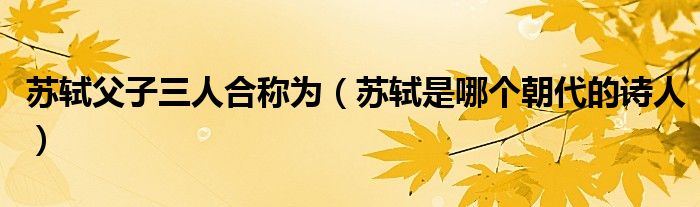 蘇軾父子三人合稱為（蘇軾是哪個(gè)朝代的詩人）