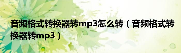音頻格式轉(zhuǎn)換器轉(zhuǎn)mp3怎么轉(zhuǎn)（音頻格式轉(zhuǎn)換器轉(zhuǎn)mp3）
