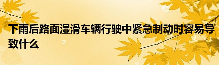 下雨后路面濕滑車輛行駛中緊急制動(dòng)時(shí)容易導(dǎo)致什么