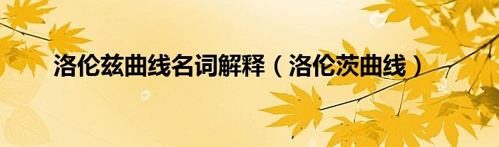 洛倫茲曲線名詞解釋（洛倫茨曲線）