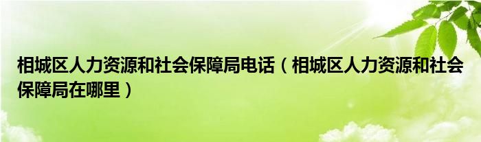 相城區(qū)人力資源和社會保障局電話（相城區(qū)人力資源和社會保障局在哪里）