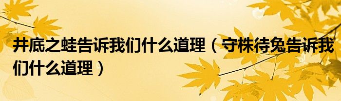 井底之蛙告訴我們什么道理（守株待兔告訴我們什么道理）