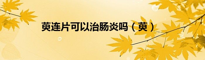萸連片可以治腸炎嗎（萸）