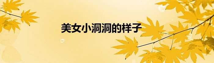 美女小洞洞的樣子