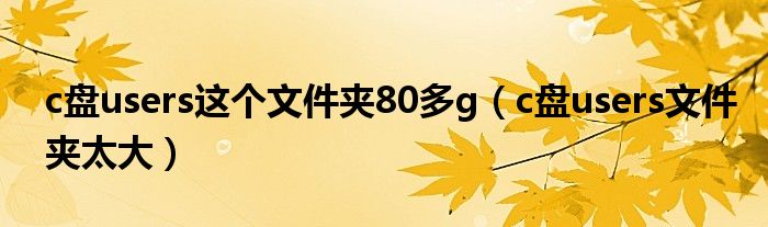 c盤users這個文件夾80多g（c盤users文件夾太大）