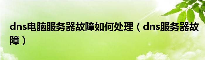 dns電腦服務(wù)器故障如何處理（dns服務(wù)器故障）