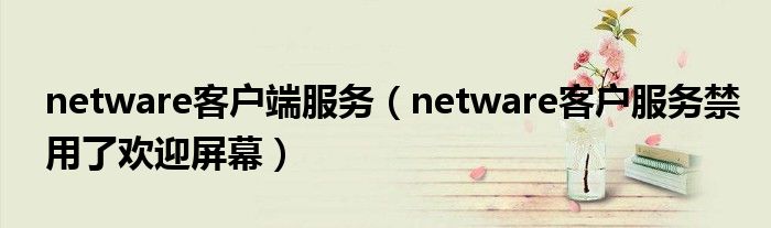 netware客戶端服務(wù)（netware客戶服務(wù)禁用了歡迎屏幕）