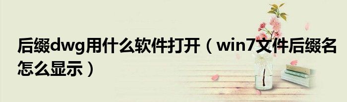 后綴dwg用什么軟件打開（win7文件后綴名怎么顯示）