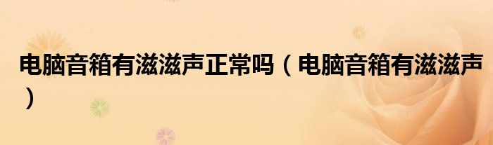 電腦音箱有滋滋聲正常嗎（電腦音箱有滋滋聲）