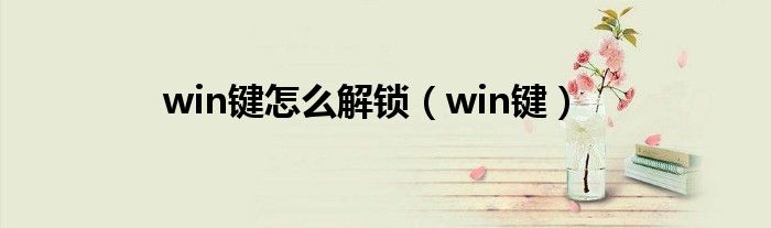 win鍵怎么解鎖（win鍵）