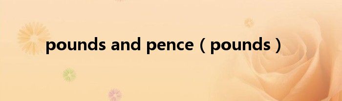 pounds and pence（pounds）