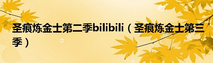 圣痕煉金士第二季bilibili（圣痕煉金士第三季）