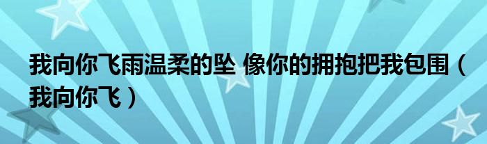 我向你飛雨溫柔的墜 像你的擁抱把我包圍（我向你飛）