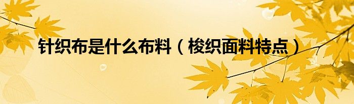 針織布是什么布料（梭織面料特點）