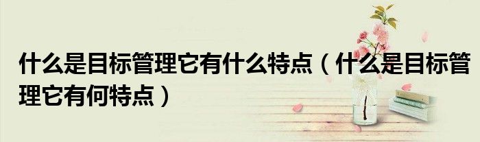 什么是目標(biāo)管理它有什么特點（什么是目標(biāo)管理它有何特點）