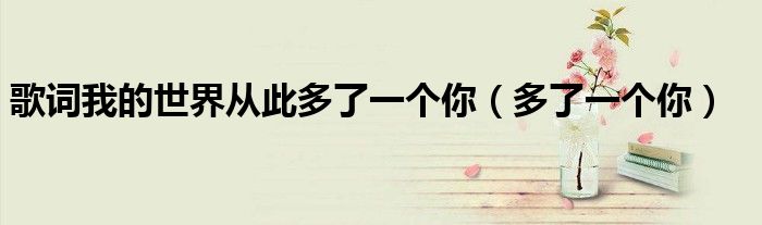 歌詞我的世界從此多了一個(gè)你（多了一個(gè)你）