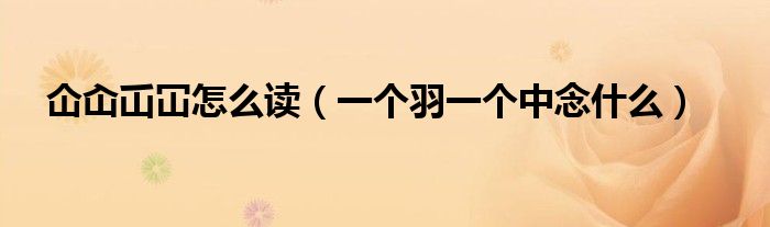 仚屳屲冚怎么讀（一個(gè)羽一個(gè)中念什么）