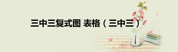 三中三復式圖 表格（三中三）