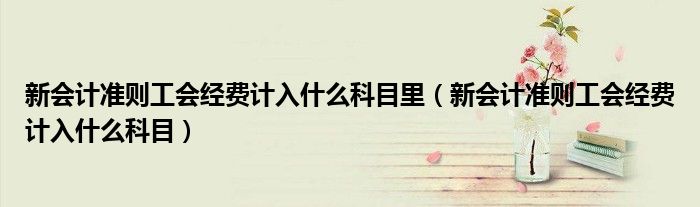 新會計準(zhǔn)則工會經(jīng)費(fèi)計入什么科目里（新會計準(zhǔn)則工會經(jīng)費(fèi)計入什么科目）