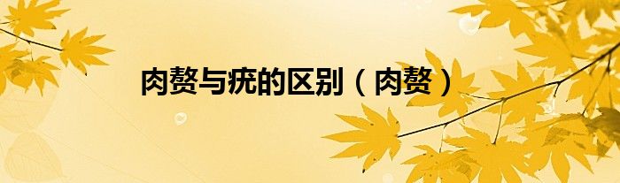 肉贅與疣的區(qū)別（肉贅）
