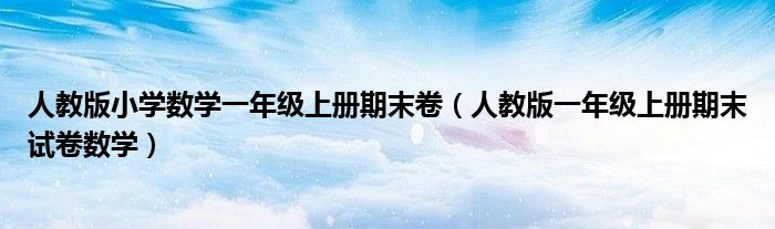 人教版小學(xué)數(shù)學(xué)一年級(jí)上冊(cè)期末卷（人教版一年級(jí)上冊(cè)期末試卷數(shù)學(xué)）