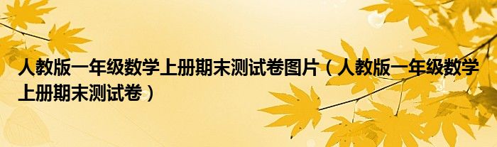 人教版一年級(jí)數(shù)學(xué)上冊(cè)期末測(cè)試卷圖片（人教版一年級(jí)數(shù)學(xué)上冊(cè)期末測(cè)試卷）