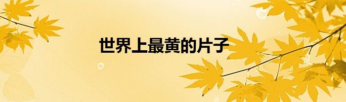世界上最黃的片子