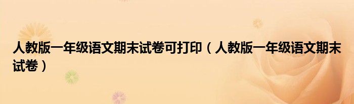 人教版一年級(jí)語(yǔ)文期末試卷可打?。ㄈ私贪嬉荒昙?jí)語(yǔ)文期末試卷）
