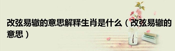 改弦易轍的意思解釋生肖是什么（改弦易轍的意思）