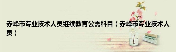 赤峰市專業(yè)技術(shù)人員繼續(xù)教育公需科目（赤峰市專業(yè)技術(shù)人員）