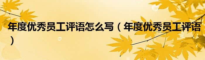 年度優(yōu)秀員工評(píng)語(yǔ)怎么寫(xiě)（年度優(yōu)秀員工評(píng)語(yǔ)）