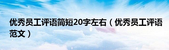 優(yōu)秀員工評(píng)語(yǔ)簡(jiǎn)短20字左右（優(yōu)秀員工評(píng)語(yǔ)范文）
