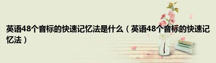 英語(yǔ)48個(gè)音標(biāo)的快速記憶法是什么（英語(yǔ)48個(gè)音標(biāo)的快速記憶法）