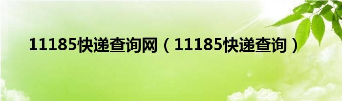 11185快遞查詢(xún)網(wǎng)（11185快遞查詢(xún)）