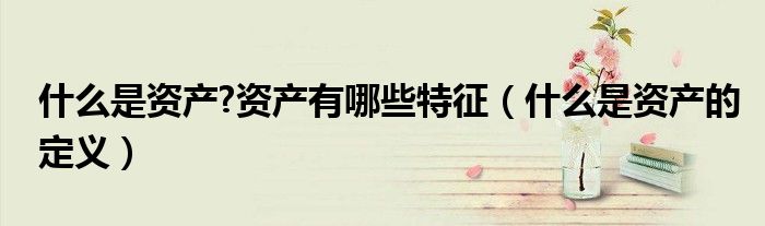 什么是資產(chǎn)?資產(chǎn)有哪些特征（什么是資產(chǎn)的定義）