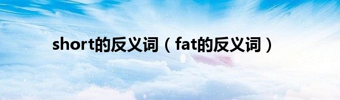 short的反義詞（fat的反義詞）
