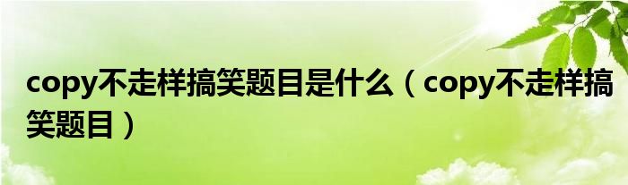 copy不走樣搞笑題目是什么（copy不走樣搞笑題目）