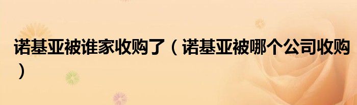 諾基亞被誰家收購(gòu)了（諾基亞被哪個(gè)公司收購(gòu)）