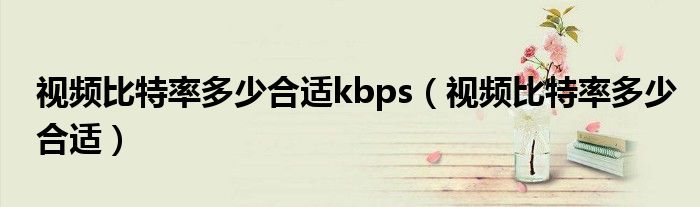 視頻比特率多少合適kbps（視頻比特率多少合適）