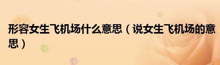 形容女生飛機(jī)場(chǎng)什么意思（說(shuō)女生飛機(jī)場(chǎng)的意思）