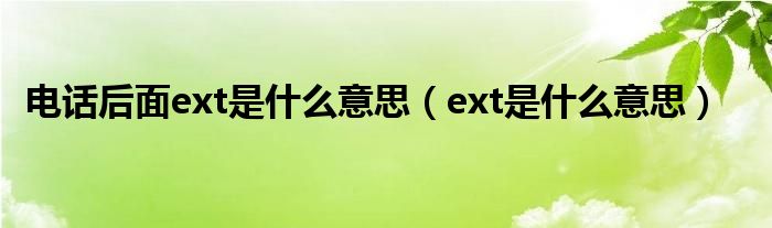 電話后面ext是什么意思（ext是什么意思）