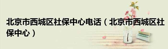 北京市西城區(qū)社保中心電話（北京市西城區(qū)社保中心）