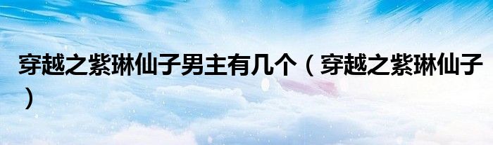 穿越之紫琳仙子男主有幾個（穿越之紫琳仙子）