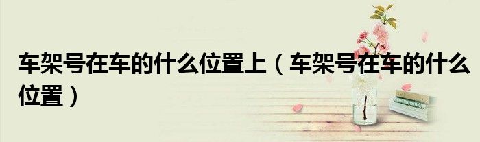 車架號在車的什么位置上（車架號在車的什么位置）