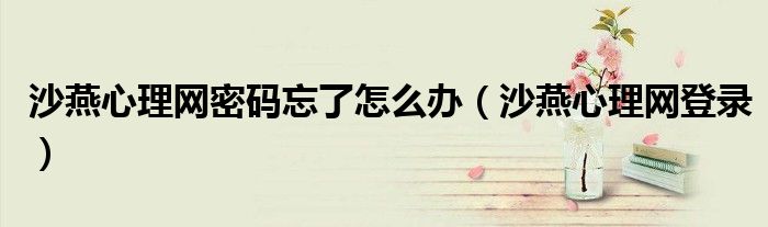 沙燕心理網(wǎng)密碼忘了怎么辦（沙燕心理網(wǎng)登錄）