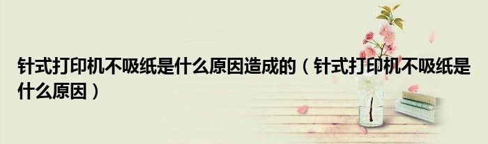 針式打印機不吸紙是什么原因造成的（針式打印機不吸紙是什么原因）