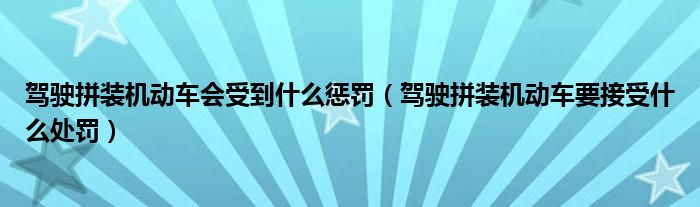 駕駛拼裝機動車會受到什么懲罰（駕駛拼裝機動車要接受什么處罰）