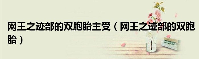 網(wǎng)王之跡部的雙胞胎主受（網(wǎng)王之跡部的雙胞胎）
