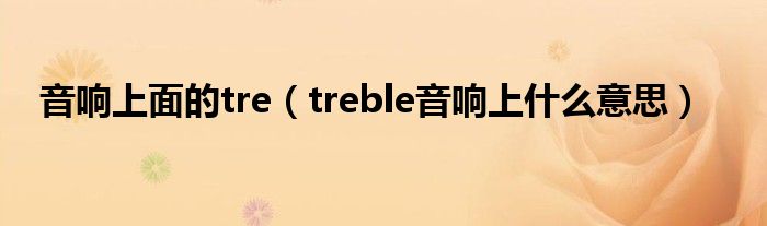 音響上面的tre（treble音響上什么意思）