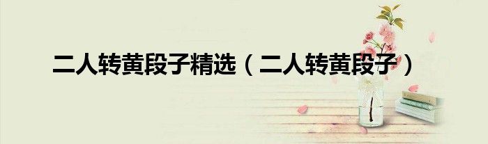 二人轉黃段子精選（二人轉黃段子）